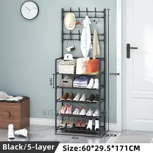 5 Layers Shoe Rack With Cloth Hanger