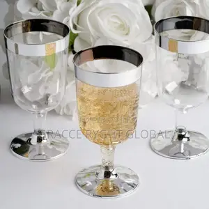 Acrylic Wine Cup With Silver / Gold Rim