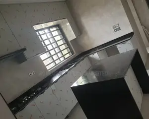 Gray Full Height Kitchencabinet With Black Galaxy Marble Top