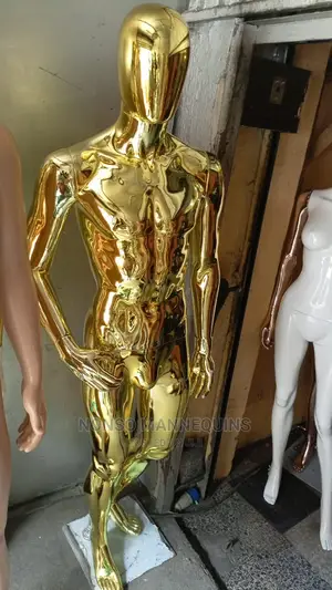 Brand New Gold Chrome Male Faceless Full Body Male Dummy