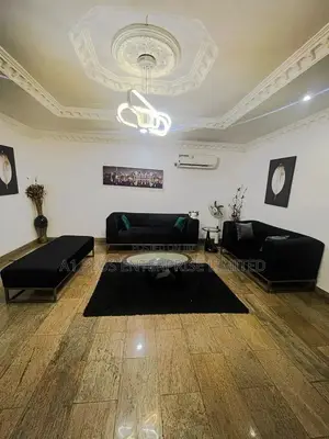 Black 6 Seater Fabric Sofa With Gold Metal Leg Side Bence