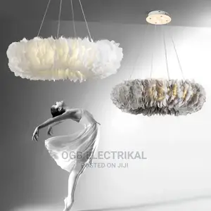 Modern Swan Feather Ceiling Chandelier