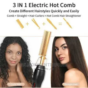 True 80-210°C Hot Comb Hair Straightener Hair Curling Alloy