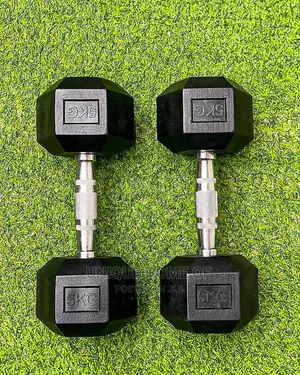 Hexagon Rubber Dumbbells