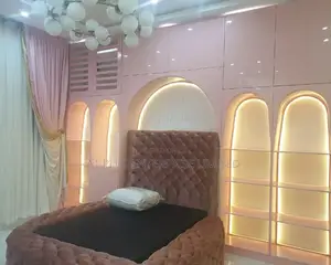 Girls Room; Arc Shaped Baby Pink Head Board