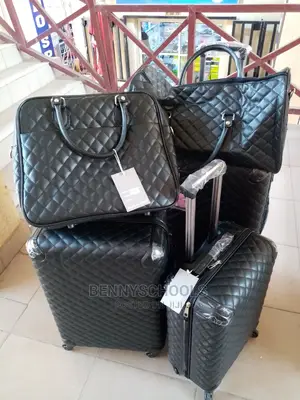 Set of 5 Imported Chanel Leather Traveling Luggage Boxes