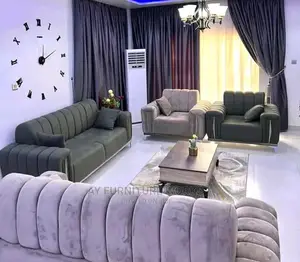Luxury 7 Seater Living Room Fabric Made Royal Sofa Chair.