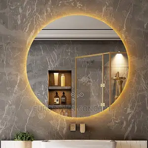 Round Simple Mirror With Lights
