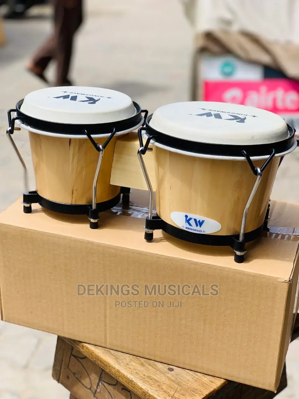 Natural Bongo With Stand