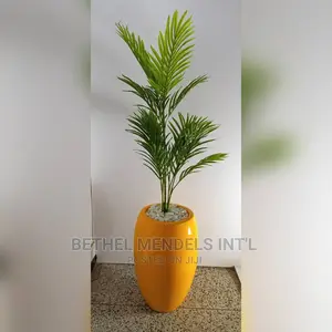 Artificial Single Palm Plants Potted in 60cm Fiberglass Pots
