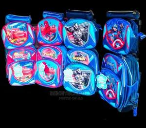 Set of 3 in 1 16 Inch Boys Trolley School Bag With