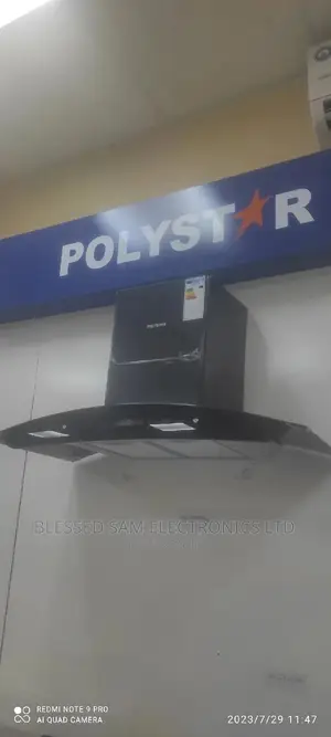 Polystar Hood Extrator 90x60cm Digital Steel Chimney 2 Yrs