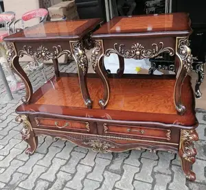 Luxurious Wooden Centre Table With Two Sized Stool