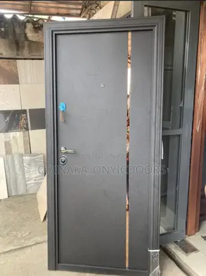 7ft by 3ft 100mm German Steel Door (One Silver Line Design)