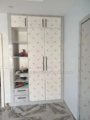Gloss White Grey Full Height Wardrobe With Shelves Drawer