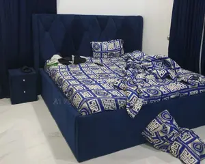 Blue 6 X 6 Fabric Bed With One Bedside