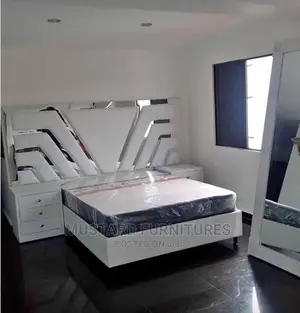 Modern 6 X 6ft High Back Rest Padded Bedframe.