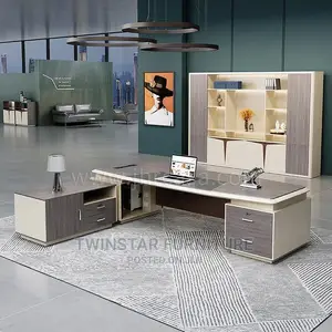 New Modern Executive Office Table With Bookshelve