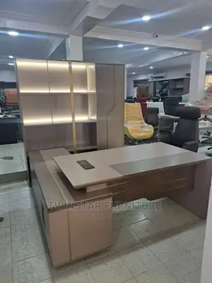 Modern Executive Office Table With Bookshelve 1.8mtr/2mtr