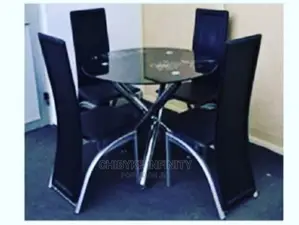 Classic 4 Seaters Glass Top Dining Set