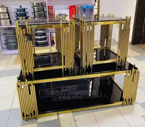 Quality Imported Royal Glass Center Table With 2 Side Stools