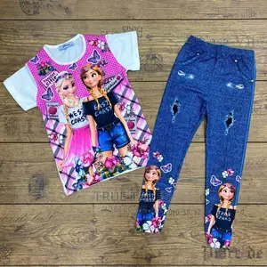 Turkey Frozen Short Sleeved Top And Jeggings Trousers Set