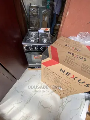 Nexus 4 Burners Gas Cooker 3+1 Black