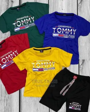 Turkey Tommy Hilfiger Short Sleeves Colorful Top and Shorts
