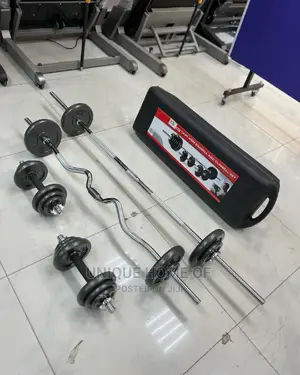 55kg Chrome Barbell Na Dumbells Sets