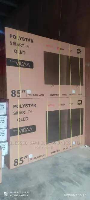 Polystar 85"Inch Qled Digital Smart Flameless Tv> Bluetooth