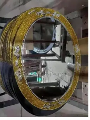 70x50cm Round Gold Mirror