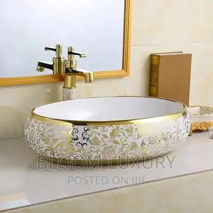 Gold Countertop Basin and Faucet