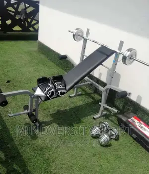 Weight Bench and 50kg Dumbbell and Barbells Rod