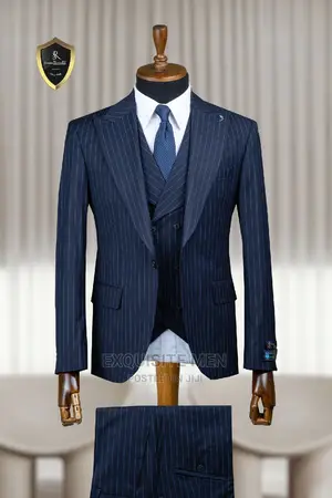 Quality Italian Style Wider Lapel Stripe Men Suit