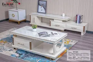 White Tv Stand and Center Table