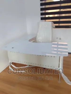 Quality Executive Glass Top Office Table With Drawers.