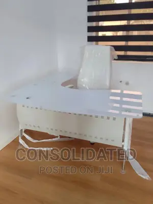 Quality Executive Glass Top Office Table With Drawers.