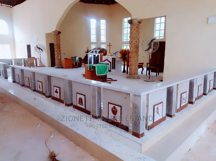 Alter Railing With Marbles/Granite Slab