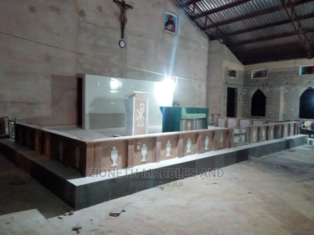 Alter Railing With Marbles/Granite Slab