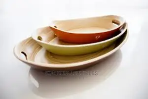 Oval Bamboo Tray Set With Handle