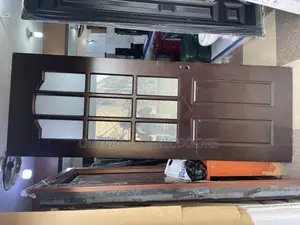 8ft by 3ft Turkey Solid Wooddoor With Glass(With Frame N Key