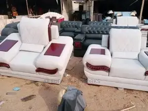 Luxury 7 Seater Living Room Fabric Made Royal Sofa Chair.