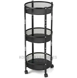 3 Tier Round Foldable Rotating Food Storage Rack