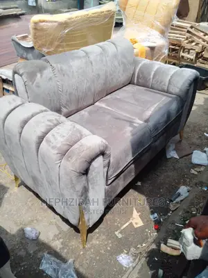 7 Seater Nude Velvet Sofa Chair