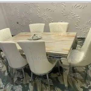 Cream Marble Dinning Set