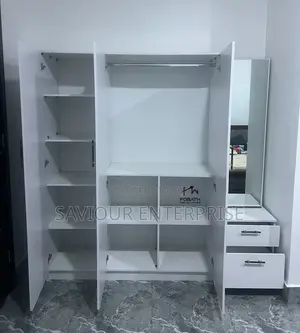 Full Height Wooden Cupboard With Mobile Drawer