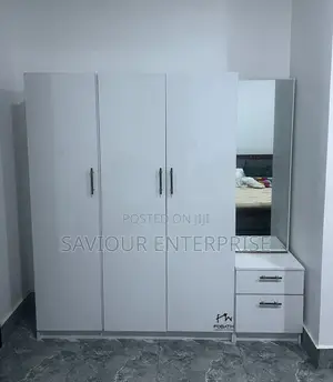 Full Height Wooden Cupboard With Mobile Drawer