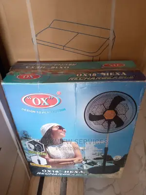 Durable OX'' Hexa RF-1618 Rechargeable Standing Fan