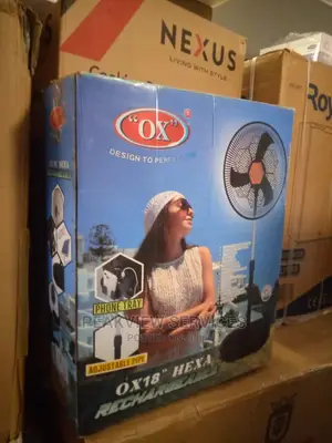 Pocket-friendly OX'' Hexa RF-1618 Rechargeable Standing Fan
