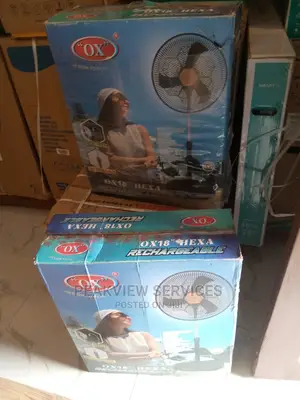 Adjustable OX'' Hexa RF-1618 Rechargeable Standing Fan